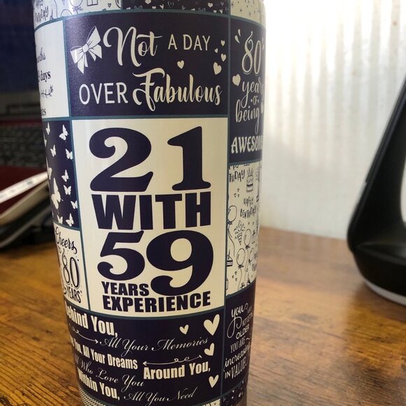 Double Wall Insulated Tumbler, 80th Birthday - Picture 5 of 12